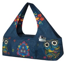BagYG Large Yoga Mat Bag Shoulder Tote Mandala Owl Fits All Mats 30x9x11"