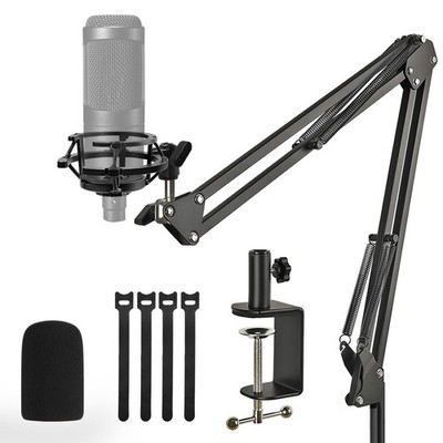 Adjustable Mic Boom Arm Stand Shock Mount Windscreen For AT2020/AT2035
