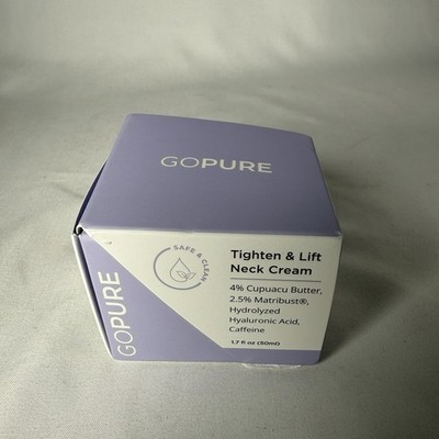 Gopure Go Pure Tighten & Lift Neck Cream 1.7 Fl Oz New  Full Size Cupuaco Butter