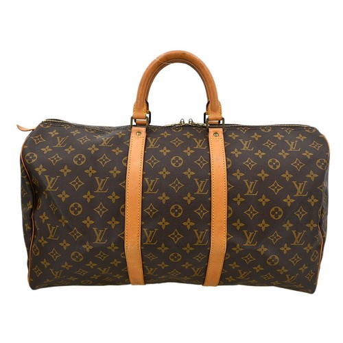 Louis Vuitton Keepall Bag Monogram Canvas Brown Travel Bag