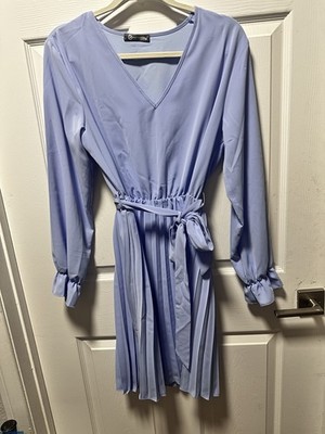 spring fit and flare dress with sleeves Bxsruta Women's V Neck Short Sleeve Midi Dress High Waist A Line Flowy Fit and Flare Casual Party Dress Stretchy Pull on Elegant Soft Breathable for