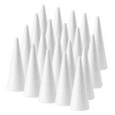 20 Pack 2.5x5.9 White Foam Cones, Polystyrene, DIY, Arts, Crafts, Tree