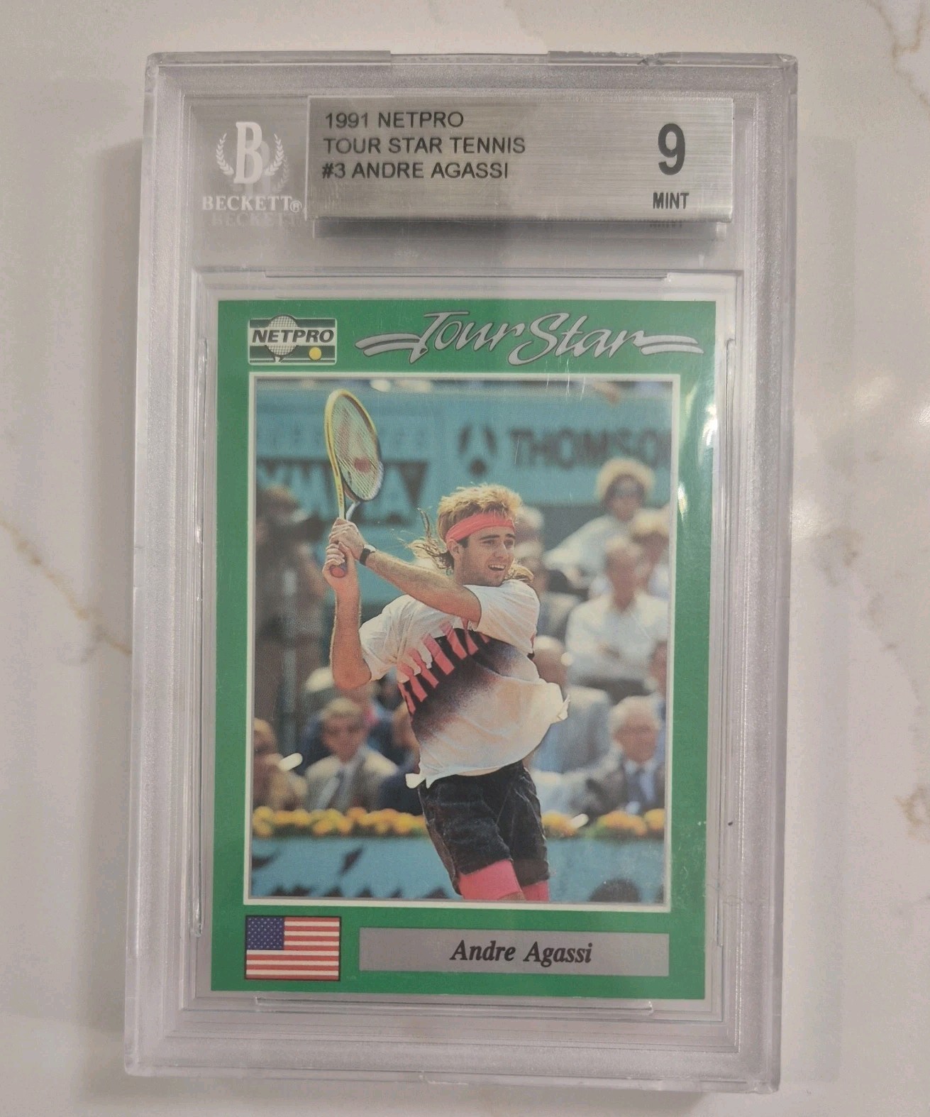 1991 Netpro Andre Agassi RC #3 BGS 9