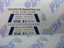 Border Patrol DHS ICE Marked Police Unit 1:64 Water Slide Decals Fits HW GL MB