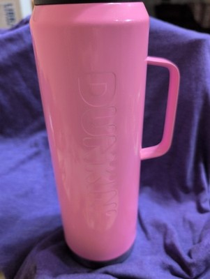 DD DUNKIN LARGE PINK 34oz THERMOS 914394 STAINLESS STEEL 2023 WITH HANDLE 914394