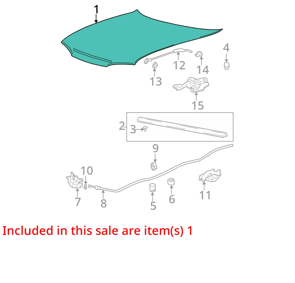 2003-2006 Hyundai Accent Hood Oem JJT80 - Image 3 of 4