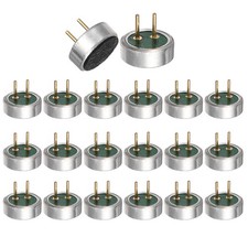 Cylindrical Electret Condenser Mic Inserts with Pins 42dB Pack of 20 Silver