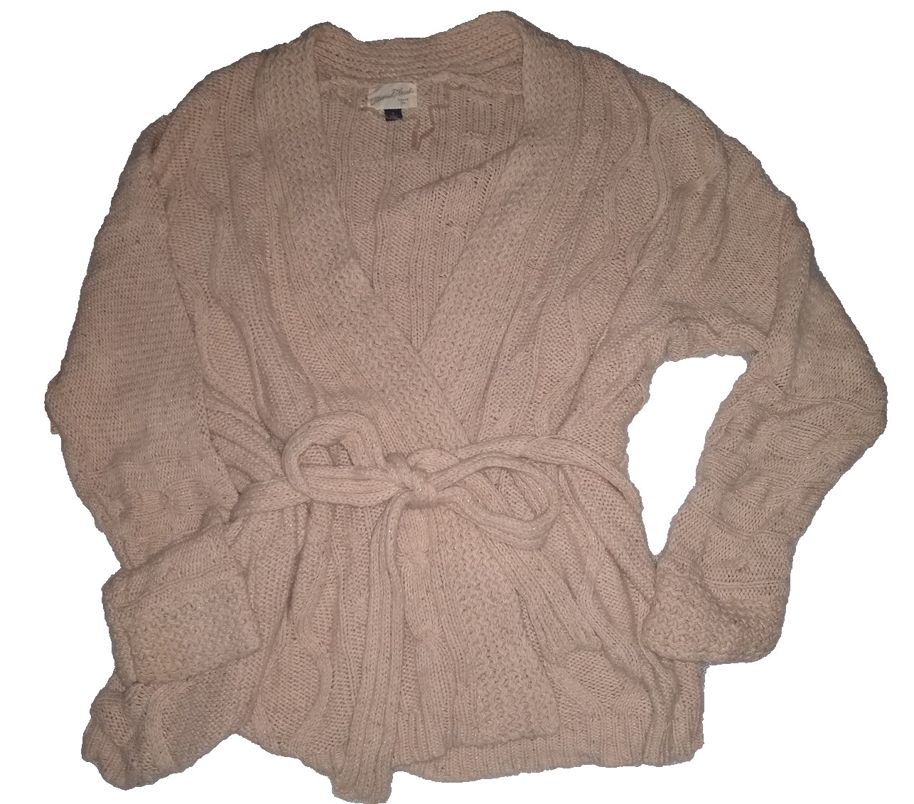 Universal Thread Womens S Pink Open Cardigan Belt… - image 1