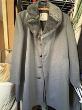 London Fog Charcoal Overcoat Fur Lined Trench Coat
