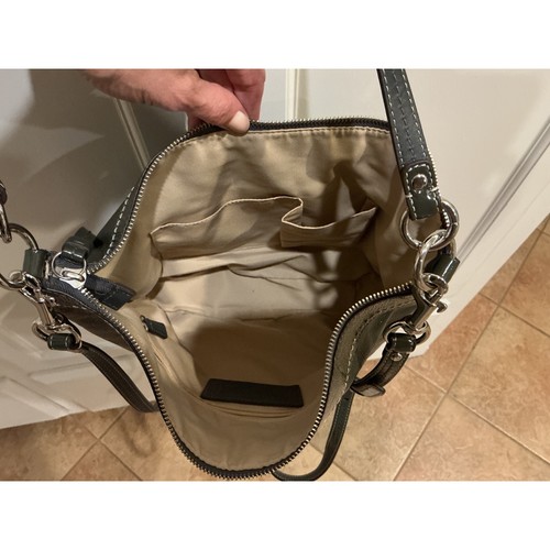 Coach Schultertasche Leder olivgrün Umhängetasche Handtasche verstellbarer Riemen - Bild 6 von 14