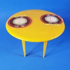 Vintage Barbie Table 1970s Yellow Original Stickers