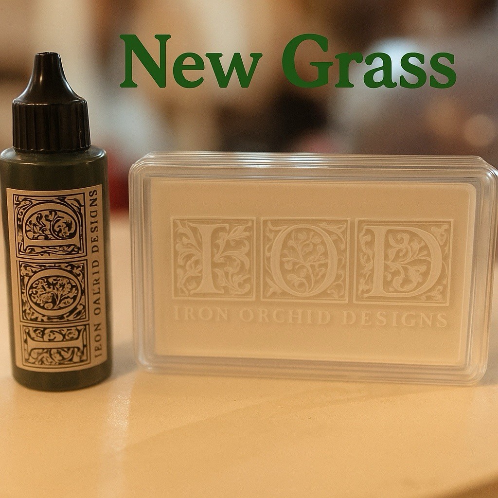 Iron Orchid Designs IOD “New Grass” Ink Pad & Bottle Set – DIY Stamps, Decor