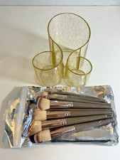 Professional Makeup Brush Set Lot Glitter Acrylic Organizer Cosmetic Holder NEW