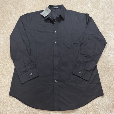 NWT Balenciaga Political Campaign Logo Shirt Men's XL Black Button