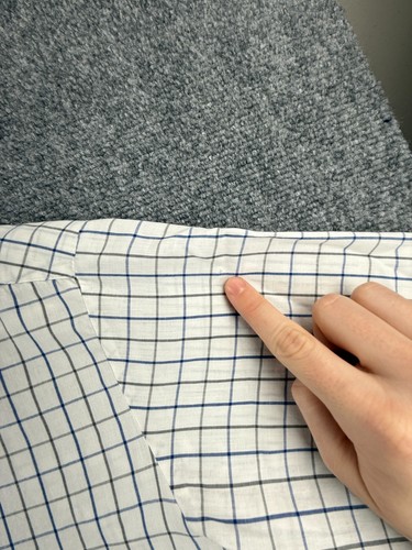 Camisa Viyella Algodón Rica Hecha en Inglaterra Azul Blanco Cuadros Abotonada Manga Corta - Imagen 11 de 13