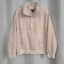 Athleta Sz S Cream Beige Recover Cozy Snap Front Chantilly Pull Over Sweater