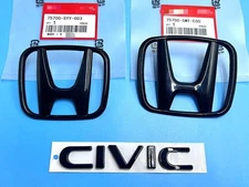 Genuine OEM Gloss Black Emblem Set For 11th CIVIC 2022-2025 Sport Hatchback 4-Dr