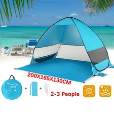 Pop Up Beach Tent Sun Shade Shelter Anti-UV Outdoor Camping Portable Blue Canopy