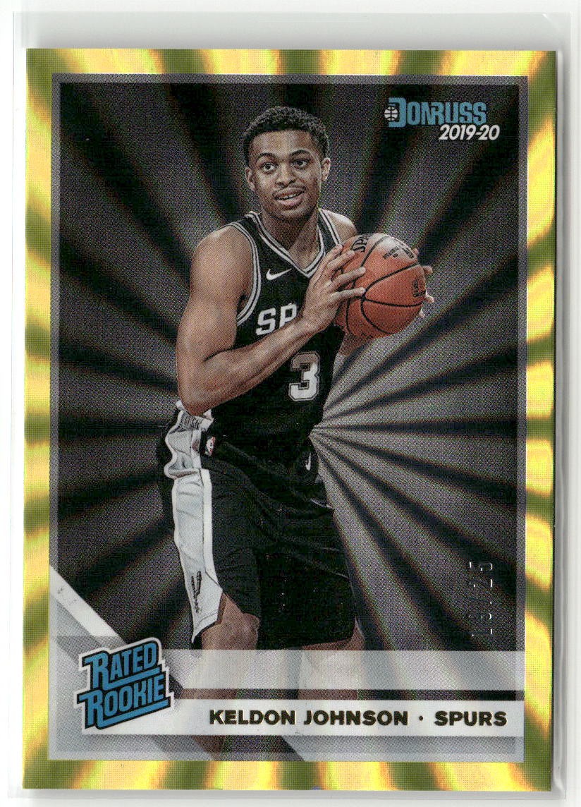 2019-20 Donruss #227 Keldon Johnson Rookie Holo Yellow Laser /25 Spurs RC