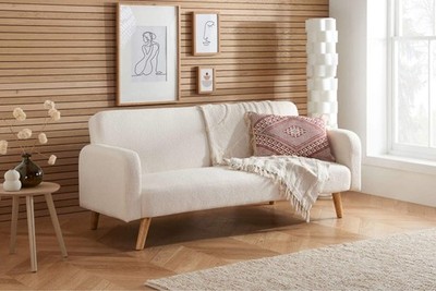 Schlafsofa Micah Boucle weiß