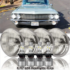 4pcs For 1958-1974 Cadillac Deville 5-34 5.75 Led Headlights High Low Beam Dot