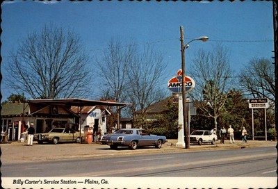 Billy Carter Service Station Plains Georgia vintage postcard q956