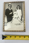 Black & White Wedding Photo Gold Frame Vintage 1950s 60s Funny Humorous Couple — photo 5