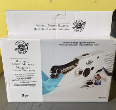 New Sealed Loops & Threads Handheld Sewing Machine White 8pcs 454791