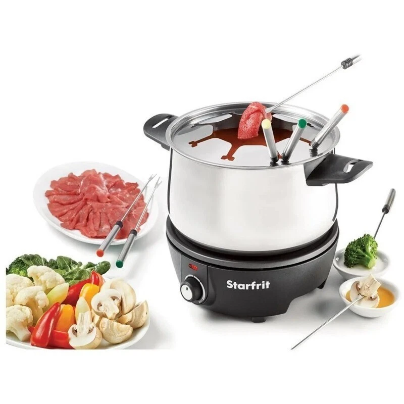 Juego de fondue eléctrica de 3,2 cuartos de galón control de temperatura ajustable electrodomésticos de cocina Foto 3 de 4