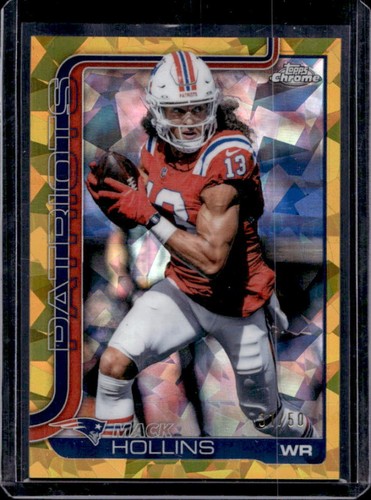 2025 Topps Chrome Sapphire Mack Hollins Gold Refractor #/50 Patriots
