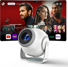 Smart Mini Projector with Android 14 OS, 1080P/4K/8K Video Decoding, Wifi 6  Bl