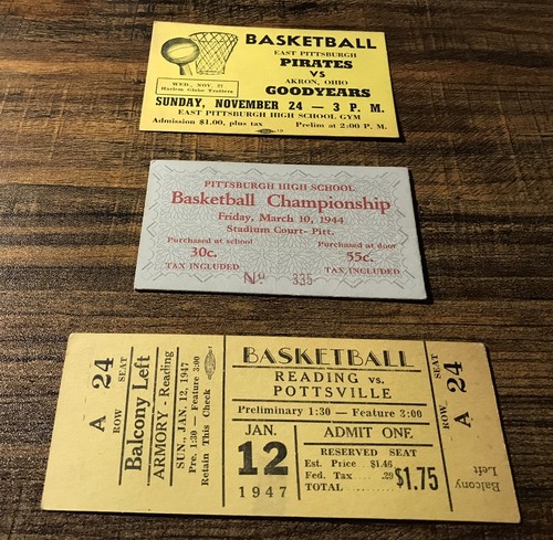 1944-1947 Pennsylvania HS Basketball: Reading,Pottsville,East Pittsburgh,Duquesn