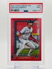 2025 Topps Chrome Update Series Red Wave Kristian Campbell RC /5 PSA 9 Red Sox