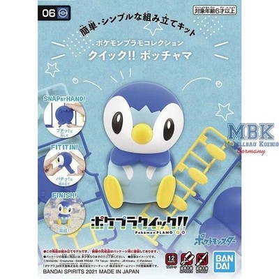 BANDAI BAN2561634 #06 Plinfa / Piplup Pokemon