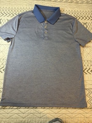 Hudson & Barron Heather Blue Polo Shirt Size Small #152752