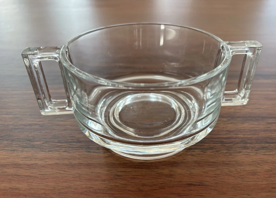 Vintage Joe Colombo Arno 4 x Glass Double Handle Soup Bowl & Plate Sets Italy - image 4 of 4