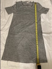 GAP Women's XS Heather Gray Knit T-Shirt Dress Short Sleeve Casual Soft
