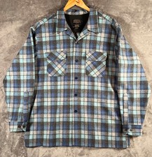 Pendleton Original Board Shirt Mens XL Blue Loop Collar Virgin Wool Button Up