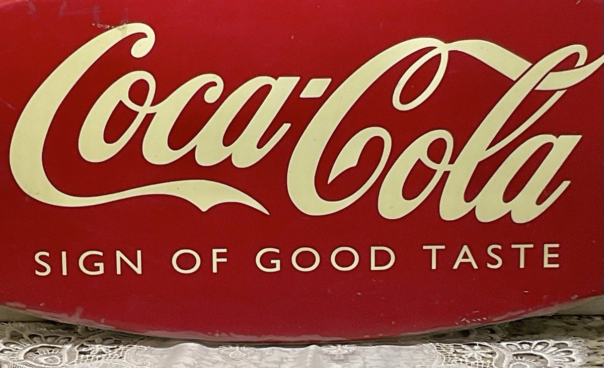 Vintage 1996 Coca-Cola Double Fishtail “Sign of Good Taste” Metal