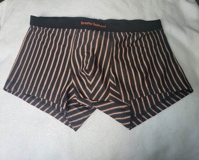 Bruno Banani 'Identity' Mens Hip Short - Size Medium - Black / Red Stripes - NWT