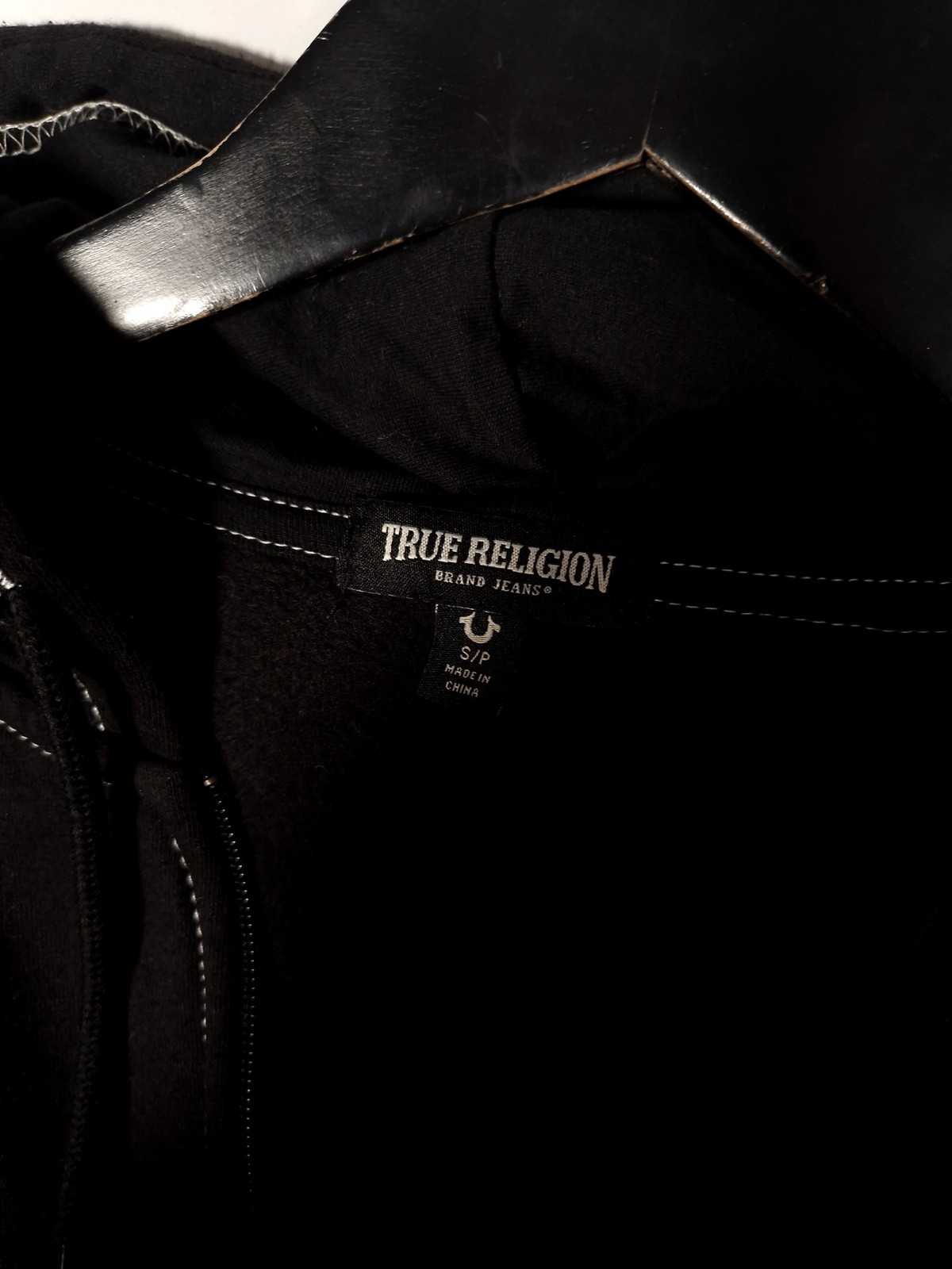 True Religion Seal Zip Hoodie Size Small Men's Black Buddha Logo Full Zip Casual thumbnail 6