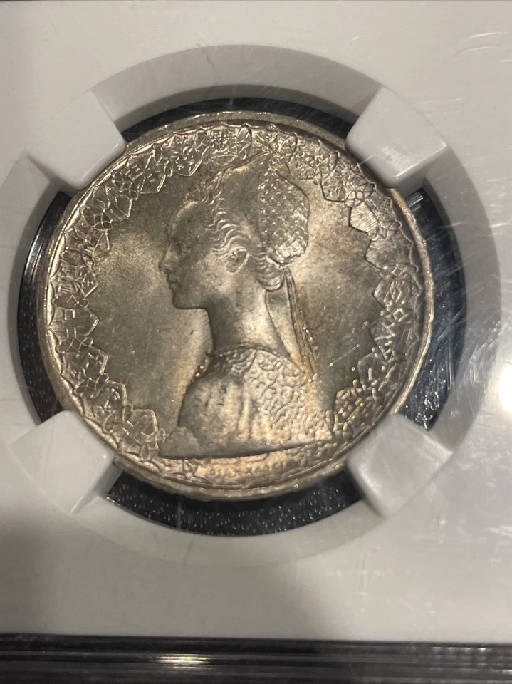 Moeda de prata 1964 R Itália 500 liras classificação NGC MS 64 # 2791534-004 - Imagem 2 de 4