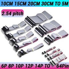 6-64 Pin 2.54mm Pitch Female to Female IDC Flat Ribbon Extension 10CM-5M long