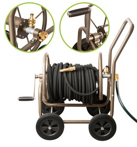 UPP Schlauchwagen Deluxe mit Schutzhülle Gartenschlauchwagen Schlauchaufroller..