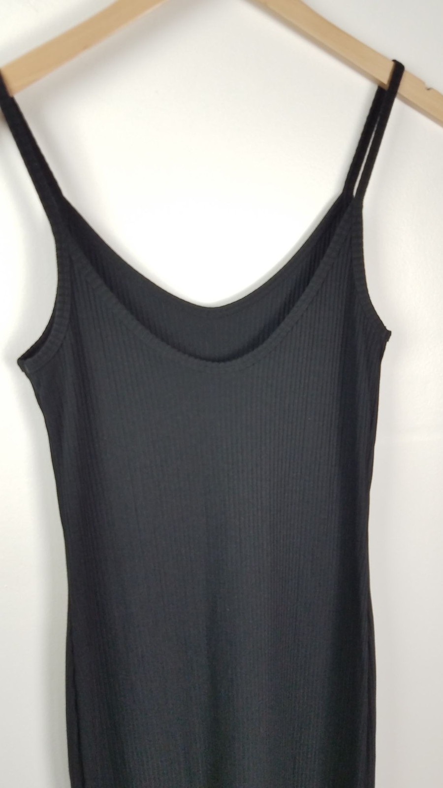 Black Aubrey Ribbed Midi Tank Dress 