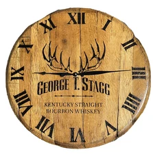 Authentic Buffalo Trace (George T. Stagg)Distillery Bourbon Barrel Head clock