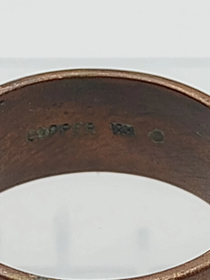 ANILLO MARCA COBRE SÓLIDO ARTE NATIVO AMERICANO AVES TRUENO SUROESTE 1829 Foto 4 de 4