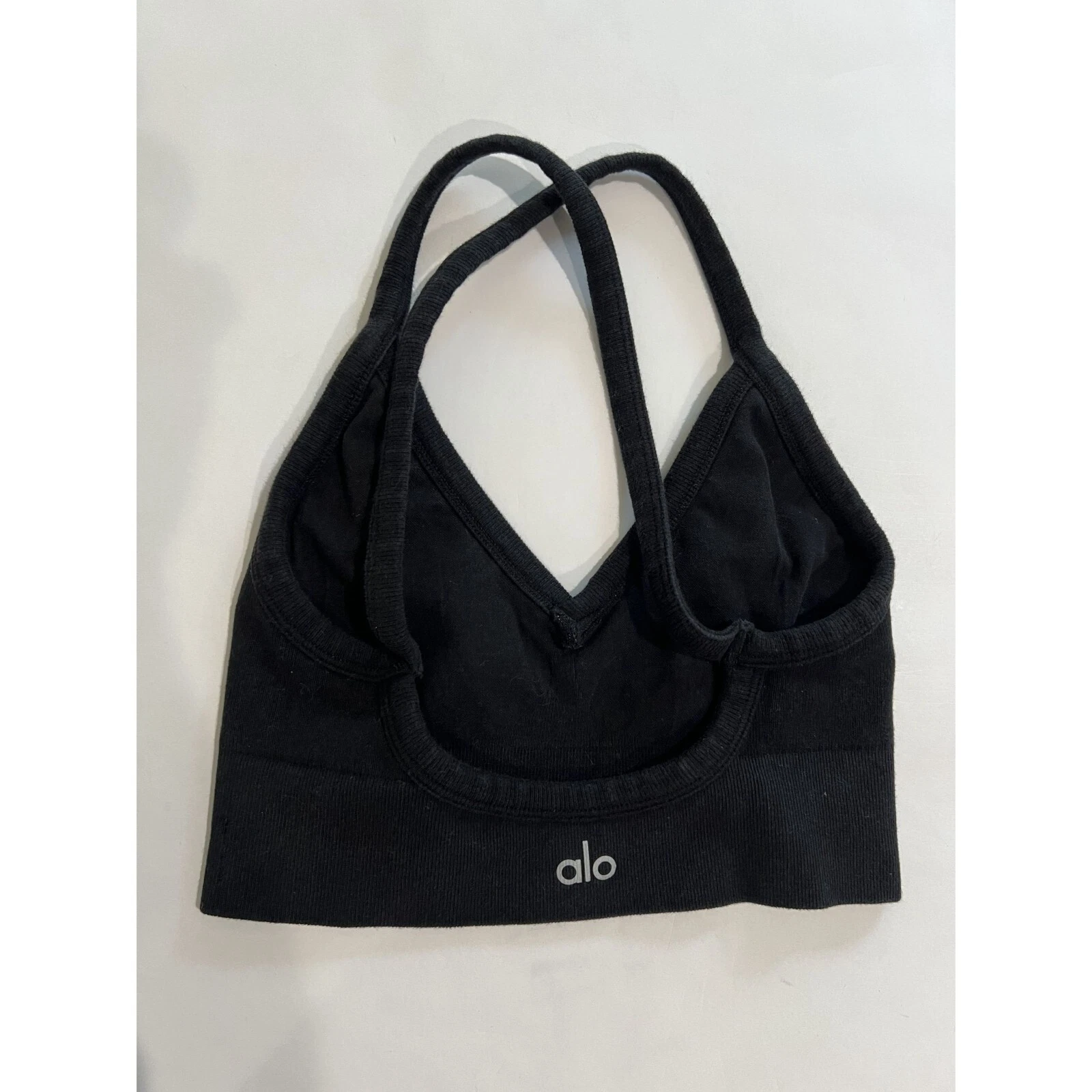 alo-yoga seamless ribbed low back tank-bra