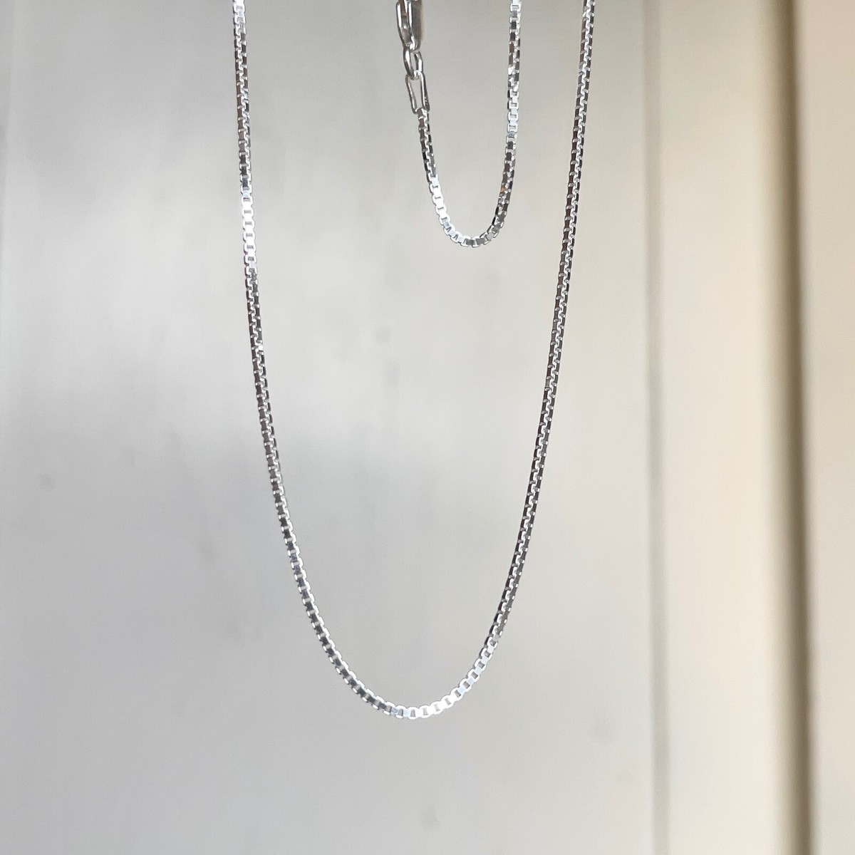 Sterling Silver Polished Thin 1.25MM Box Chain Necklace NEW