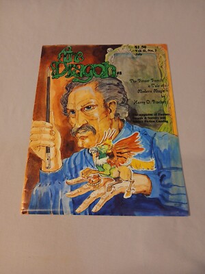 Vintage The Dragon #8 Dungeons and Dragons July 1977 Good Condition